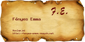 Fényes Emma névjegykártya