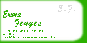 emma fenyes business card